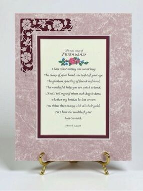 Vintage 8x10 Double Matted, Unframed, Fine Art Print Poems. 1970s New old stock.